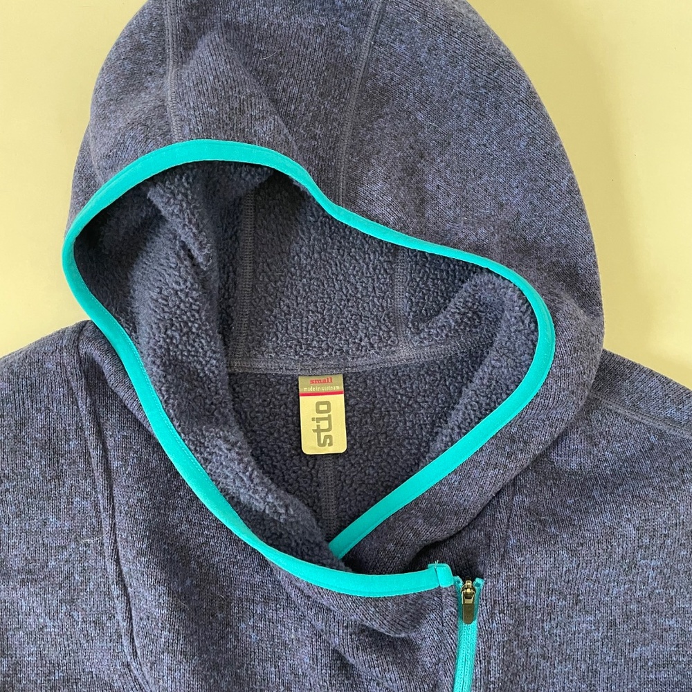 Stio Blue Fleece Hoodie Women’s Small, Pullover Outdoor Gorpcore Jacket - Picture 4 of 10